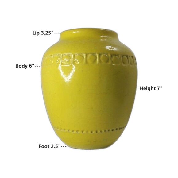Bitossi Pottery Yellow Glazed Pot Signed by Aldo Londi 1960 Italian Signed Vase - Picture 3 of 13